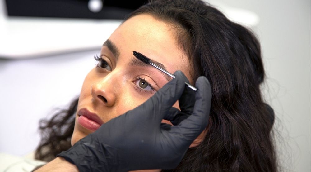 hd brows treatment in progress