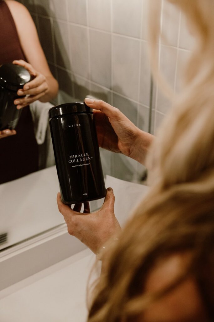 IMBIBE Collagen's miron glass jar